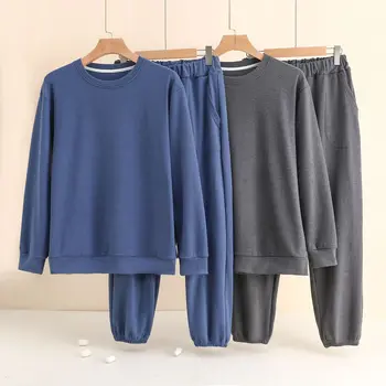 Есенно-зимния супер Топло кадифе мъжки пижамный комплект, Пижамный комплект Homme, без Удобен сгъсти топло пижамный комплект