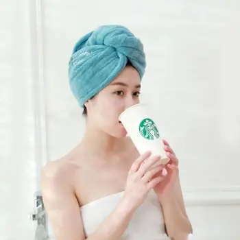 Жена кърпа от микрофибър, шапка за душ за момичета, супер Впитывающее Быстросохнущее Вълшебната кърпа, Шапка дълга къдрава коса, обвивка на главата Кърпа за коса Изображение 2