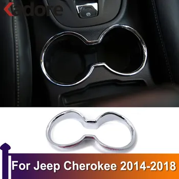 За Jeep Cherokee 2014 2015 2016 2017 2018 Хром Предни притежателя чаша за вода, Органайзер, Пластмасова рамка, автомобилни Аксесоари