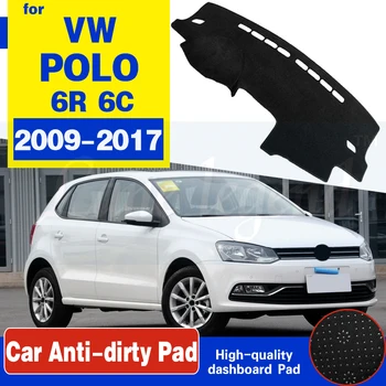 За Volkswagen VW POLO 6R 6C 2009 ~ 2017 5 MK5 Противоскользящий Мат Тампон Върху таблото на сенника Dashmat Килим автоаксесоари 2012 2015