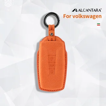 За Фолксваген 2018 - 2021 Touareg 3 Бутона Калъф за ключове на Автомобила От Алькантары Ключодържател Аксесоари