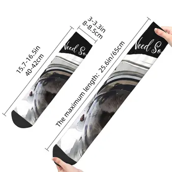 Забавен луд чорап за мъже Space Astronaut Harajuku Енот Дишащи стелки за екипажа с принтом под формата на миди, подарък за новостите Изображение 2