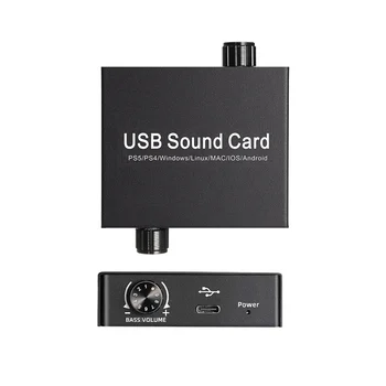 Звукова карта USB-C Аудио Външен 3,5-мм микрофон Аудиоадаптер Звукова карта за преносим КОМПЮТЪР PS4 Слушалки USB Звукова карта Изображение 2