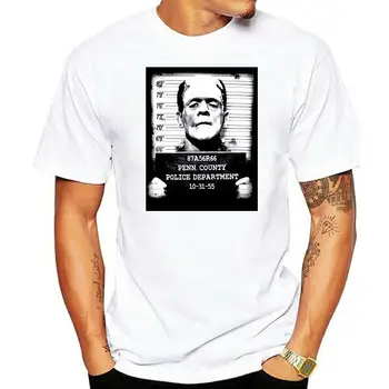 Игли, кости, Лицето на Франкенщайн, снимка в Ретро стил, Черна тениска, Летни памучни ризи с къси ръкави, модерен мъжки тениски с принтом