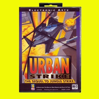 Игрална карта UrbanStrike MD, 16 бита, САЩ, калъф за патрон на игралната конзола Sega Megadrive Genesis