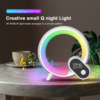 Интелигентен led нощна светлина Creative Q Light Пробуждающий колоритната атмосфера на Светлинна аларма Bluetooth Аудио Интелигентен бял шум Изображение 2