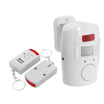 Инфрачервена аларма с датчик за движение - охранителна аларма с 2 дистанционни управления дистанционно управление, подходяща /Гаражи / Магазини
