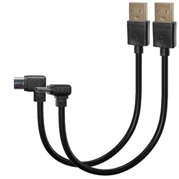 Кабел за предаване на данни USB2.0 C-type-C дължина от 0,5 м, штекерный конектор под прав ъгъл от 90 градуса, еластичен USB-C дължина от 25 см, 50 см, 100 см Изображение 2