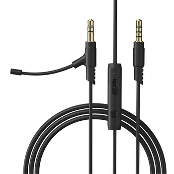 Кабел слот за слушалки 3,5 мм удължител за кабел на слушалки с микрофон с дължина 1,2 м