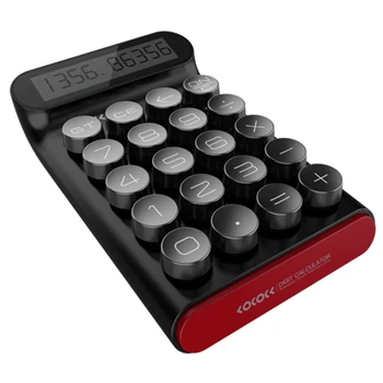 Калкулатор Locock Преносим 20 Клавиши Многофункционален 10 Цифров LCD калкулатор за студентски офис, механични бутони, черен