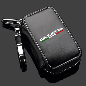 Калъф за авто ключодържател от естествена кожа, чанта с цип, защитен калъф за 147 156 159 166 Giulietta Spider GT