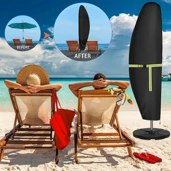 Калъф за външно чадър 420D подходящ за конзолите офсетного чадър 280 X 30 X 81/46 см, черен цвят Изображение 2