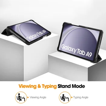 Калъф за таблет Samsung Galaxy Tab A9, 8,7-инча кожен калъф за таблет с тройно разгъване Изображение 2
