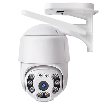 Камера за видеонаблюдение, водоустойчива камера с 360 °, цветно нощно виждане/HD/Прожектор/Гласова комуникация, Штепсельная вилица ЕС