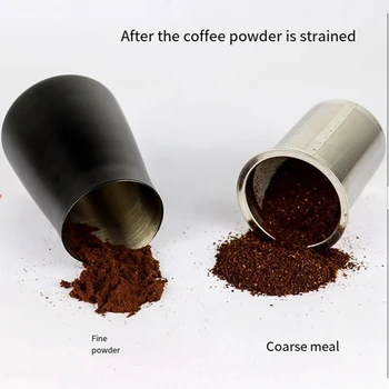 Кафе сито Филтър за брашно за кафе и какао от неръждаема стомана с Кухненски контейнер сито за смилане на кафе