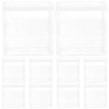 Квадратни практични кутии за съхранение, фигурки, прозрачни витрини, малка акрилна кутия, акрилни куб, кутия, малки акрилни кубчета Изображение 2