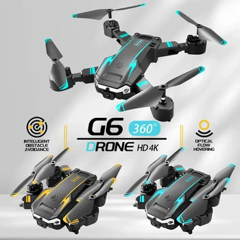 Квадрокоптер Въздушен Дрон S6 HD Камера, GPS радиоуправляеми хеликоптери със завъртане на 360 ° Wi-Fi Играчка за заобикаляне на препятствия за Подаръци Нов G6 Професионален сгъваем