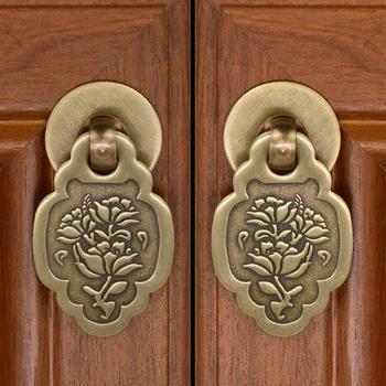Китайски старинни дръжка за чекмедже Мебели за дома врата копчето Профили Класически гардероб за дрехи и шкаф за обувки Конус Реколта тяга Изображение 2