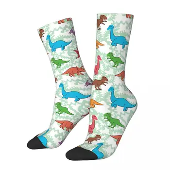 Класически мъжки чорапи Happy в ретро стил с динозаври T. Rex в уличном стил, ежедневни чорапи за екипажа, подарък чорапи-модел