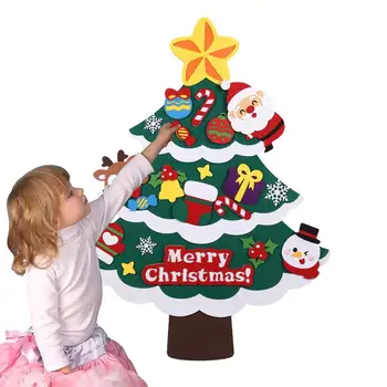 Коледна фетровая коледно дърво Плоска Фетровая Коледно дърво със собствените си ръце с осветление, декорации за кухня, Коледни подаръци, Домашна празнична парти