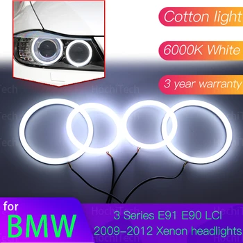 Комплект Angel Eyes, 6000 л, бял памучен околовръстен фаровете Halo за BMW серия 3 E90 E91 ИРТ 2009-2012 Ксенонови фарове
