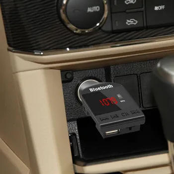 Комплект за кола JINSERTA Bluetooth FM трансмитер, MP3 плейър с усилвател, Безжичен FM модулатор, поддръжка за възпроизвеждане на музика TF Micro SD USB Изображение 2