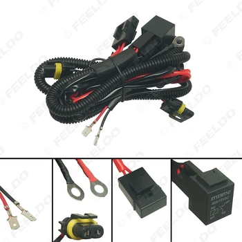 Комплект за преобразуване на FEELDO Auto 12V 35W/55W Реле лампи Теглене кабели За H1 HID Крушки на фаровете Адаптер HID Изображение 2