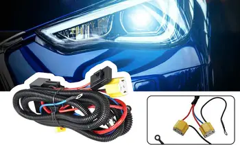 Комплект колани кабели за усилване на яркостта на led фоново осветление фарове на H4, Галогенный Теглене на кабели, сервоусилвател на светлината на автомобилни фарове