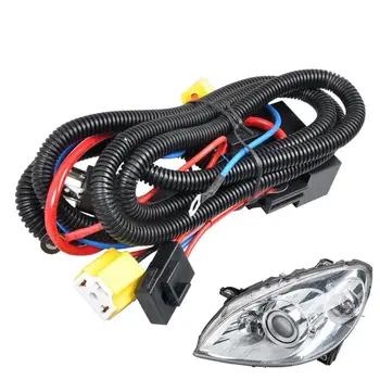 Комплект колани кабели за усилване на яркостта на led фоново осветление фарове на H4, Галогенный Теглене на кабели, сервоусилвател на светлината на автомобилни фарове Изображение 2
