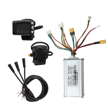 Контролер за електрически скутер с мощност 24 250 W + LCD + Спирачка + Комплект plug-in кабели, резервни части, аксесоари от сребро и черен цветове