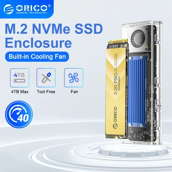 Корпус SSD-диск ORICO 40 gbps USB4 M. 2 с охлаждащ вентилатор Корпус M2 NVMe е Съвместим с Thunderbolt 3 4 USB3.2 за MacBook Pro