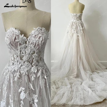 Корсет Lakshmigown, Сладък Секси богемные сватбени рокли за жени, Сватбени рокли трапецовидна форма vestido de casamento