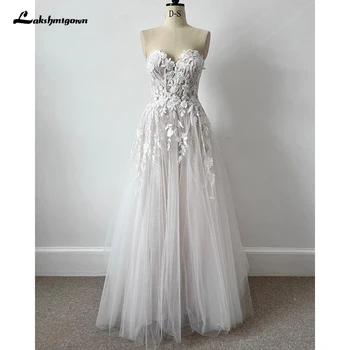 Корсет Lakshmigown, Сладък Секси богемные сватбени рокли за жени, Сватбени рокли трапецовидна форма vestido de casamento Изображение 2