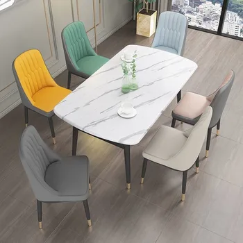 Красиви метални трапезни столове, Модерни и луксозни трапезни столове в скандинавски стил, Кухненски мебели за дома Cadeiras De Jantar