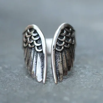 Креативен дизайн, Открывающееся пръстен-крылышко контролирано размер за мъже и жени, Моден тренд, Пънк-пръстен, Аксесоари, Бижута, Подарък