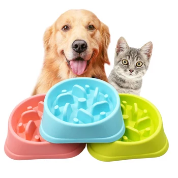 Купа за бавно хранене на котки, купички за кучета, имат противоплъзгаща защита на стомаха, посуда и прибори за хранене на домашни любимци, купа за домашни любимци, които не са токсични аксесоари за котки