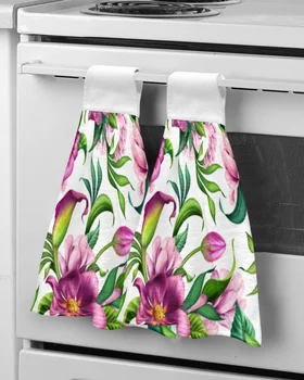 Кърпи за ръце с красиви тропически цветя за баня, впитывающее кухненски кърпи от микрофибър кърпа за почистване на съдове