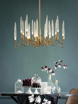 лампи от пузырчатого стъкло, геометрични окачен лампа, таван, висящи лампи, с настолна лампа, луксозна дизайнерска окачване с блясък. Изображение 2