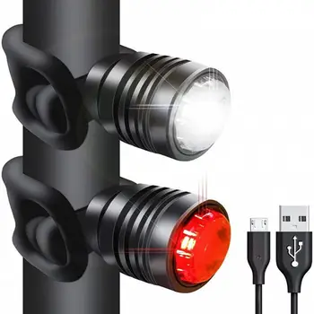 Лек USB Акумулаторна батерия на предните и задните светлини и 3 режима на подсветката Предупреждение за сигурност нощно каране Задна светлина