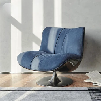 Лека луксозна матова кожа минималистичная хол за един човек въртящи диван-стол за почивка