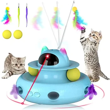 Леки котки, 4 И Играчки за зареждане на Toy Automatic Indoor 1, Интерактивна, за упражнения Котка Изображение 2