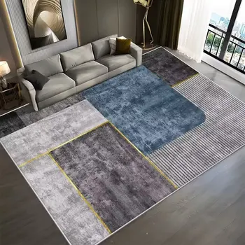 Леки луксозни килими за хола, килима с една проста геометрия, Модерен домашен подложка за спални, Мека подложка за пода, салон тапис