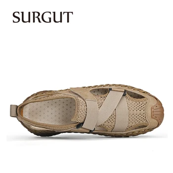 Летни мъжки обувки в Сургут, 2024 г., Нови ежедневни окото сандали за разходки на открито, устойчива на плъзгане плажната спортни обувки, сандали на платформа, мъжки чехли Изображение 2