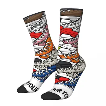 Лимузини За Краката си Луд Мъжки компресия чорапи Унисекс Колекция От обувки С рисунки Harajuku Pattern Printed Crew Socks