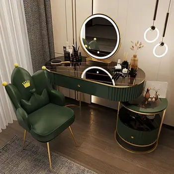 луксозен Тоалетка edroom Модерен Разтегателен масичка с огледало Творчески шкаф за съхранение на Тоалетна масичка