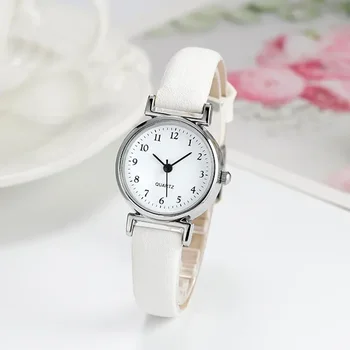 Луксозни дамски кварцови часовници от сплав, дамски модни ежедневни часовници с малък циферблат, кожени ръчни часовници Zegarek Damski