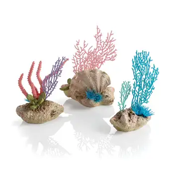 Любителите На Корали И Черупки На Аквариум Декор Сет От 3 - Керамични, Mutlicolor