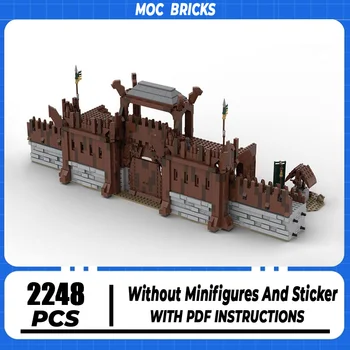 Магически пръстени Moc Строителни блокчета Сцена от филма UCS Модел на замъка Great Walls Тухли САМ Събрание Гледка към улицата Играчки Подаръци