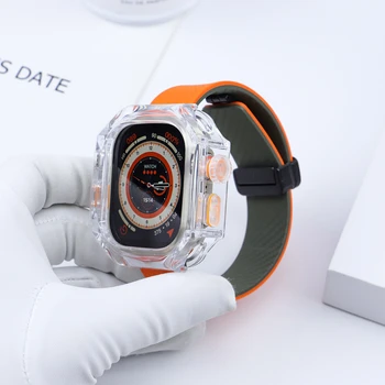 Магнитен каишка + калъф за Apple Watch Ultra 2 49 мм, кутия за КОМПЮТЪР, каишка от въглеродни влакна за iWatch серията Ultra 49, аксесоари за часовници-гривни Изображение 2