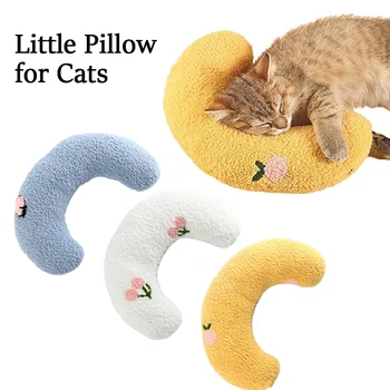 Малка възглавница за котки, луксозен протектор за врата, U-образна възглавница за кученце на дълбок сън, възглавници за котки, облегалка за коте, възглавница за спане на кучето
